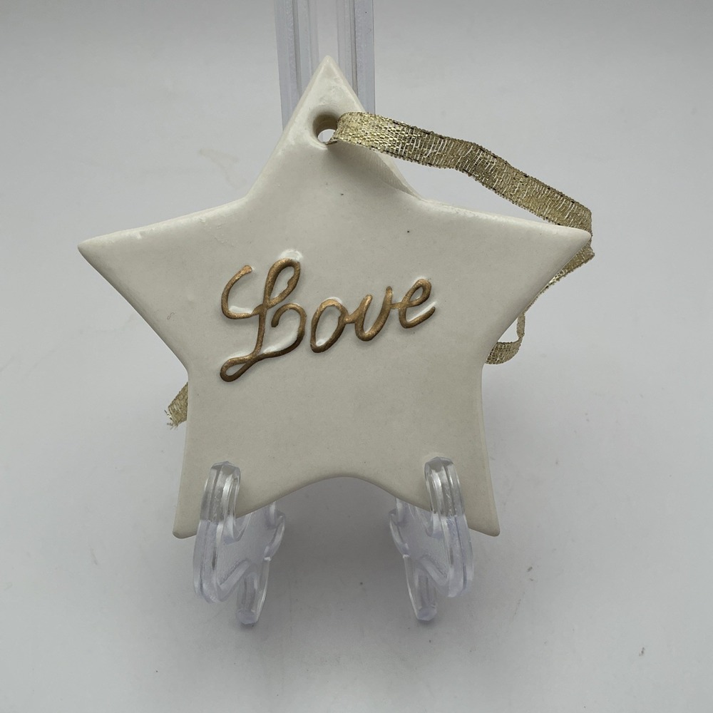 Vintage Lilian‎ Vernon Ceramic Love Star Ornament